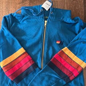Aviator Nation Unisex  sweatshirt with Rainbow Stripes